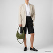 Italian Genuine Suede & Full-Grain Leather Shoulder Bag | Arezzo