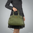 Italian Genuine Suede & Full-Grain Leather Top-Handle Bag | Forlì