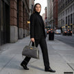 Italian Genuine Suede & Full-Grain Leather Top-Handle Bag | Forlì