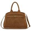 Italian Genuine Suede & Full-Grain Leather Top-Handle Bag | Forlì