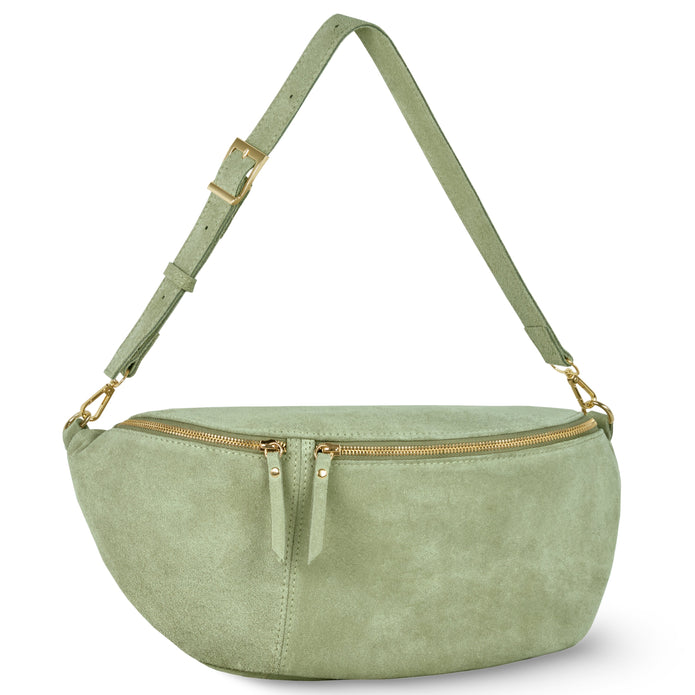 Italian Genuine Suede Crossbody Bag | Genova