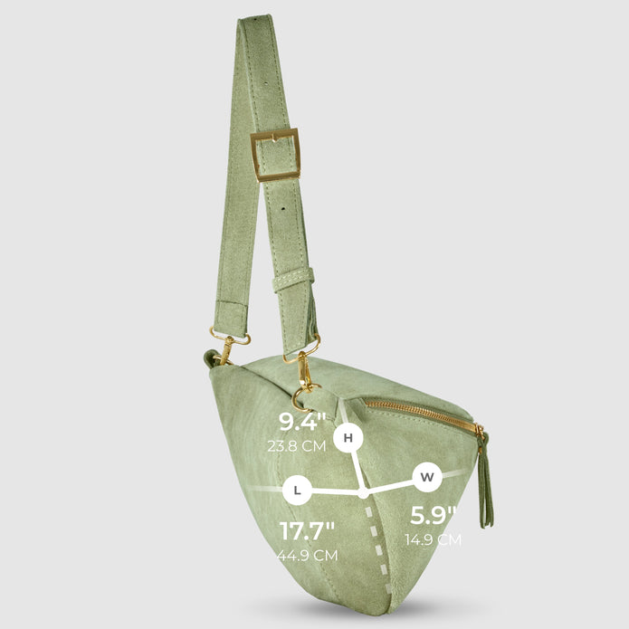 Italian Genuine Suede Crossbody Bag | Genova