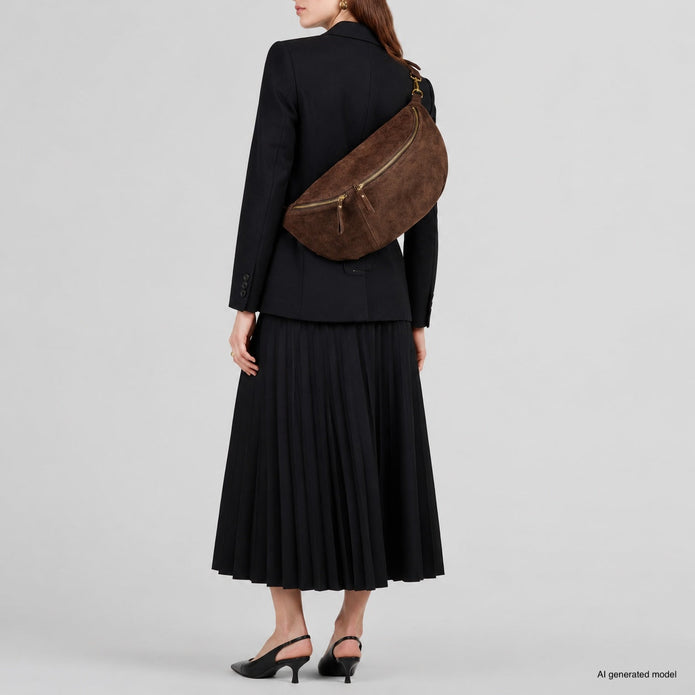 Italian Genuine Suede Crossbody Bag | Genova