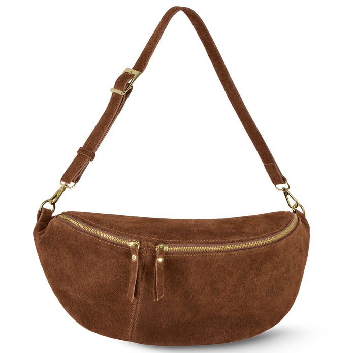 Italian Genuine Suede Crossbody Bag | Genova