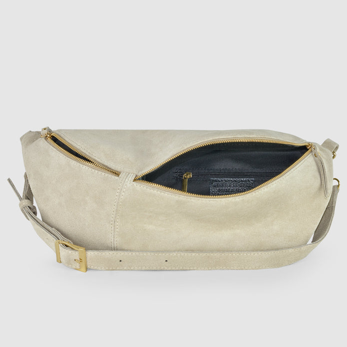 Italian Genuine Suede Crossbody Bag | Genova