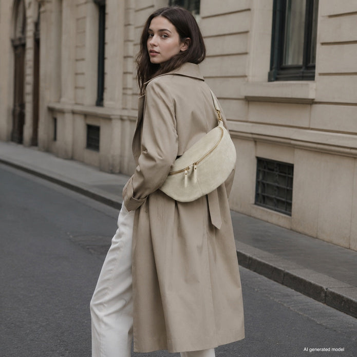 Italian Genuine Suede Crossbody Bag | Genova