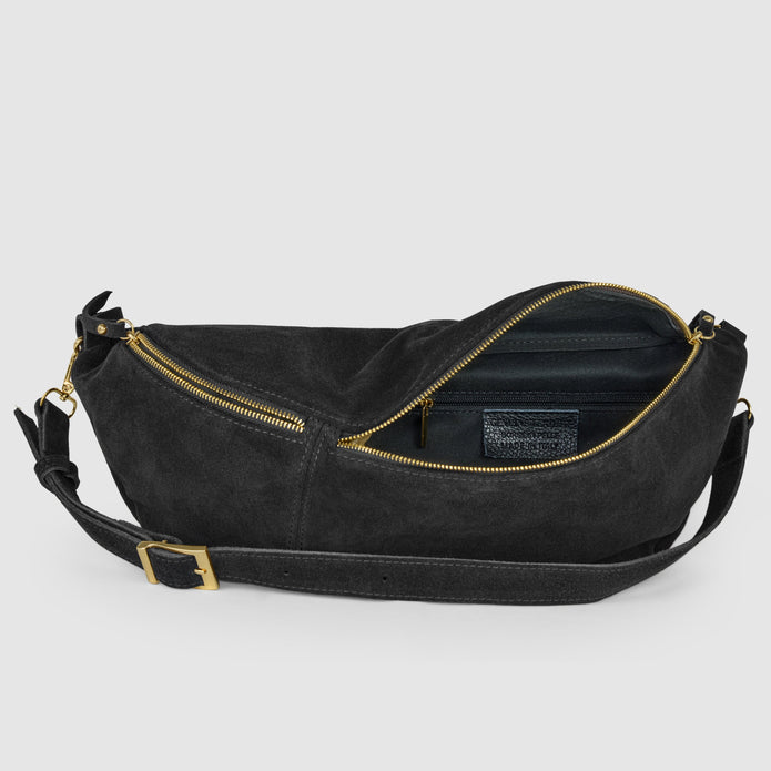 Italian Genuine Suede Crossbody Bag | Genova