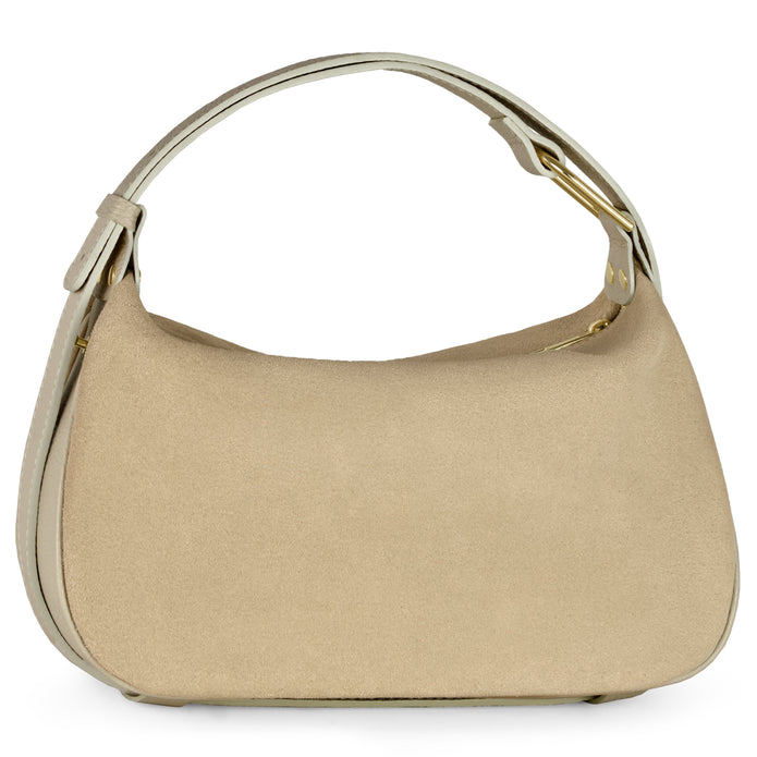 Italian Genuine Suede & Full-Grain Leather Crossbody Bag | Cremona