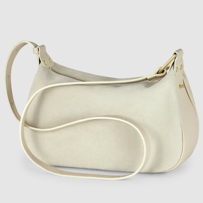 Italian Genuine Suede & Full-Grain Leather Crossbody Bag | Cremona