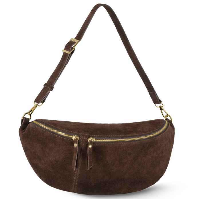 Italian Genuine Suede Crossbody Bag | Genova