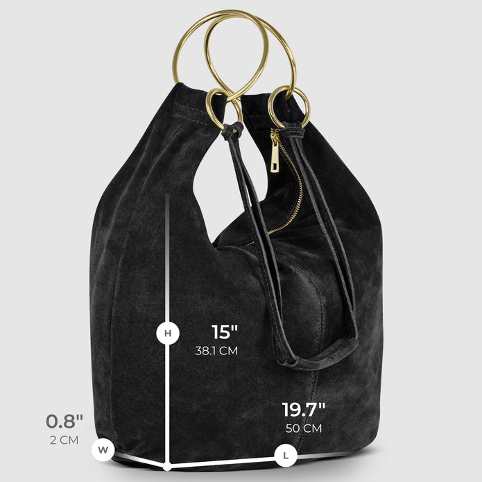 Italian Genuine Suede Hobo Bag | Belluno