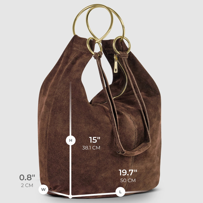 Italian Genuine Suede Hobo Bag | Belluno