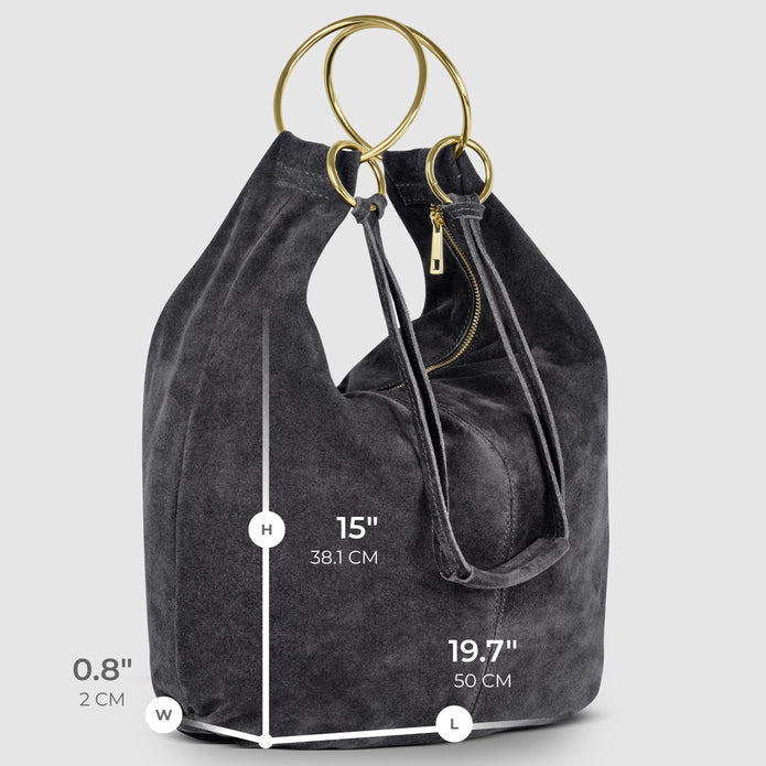 Italian Genuine Suede Hobo Bag | Belluno
