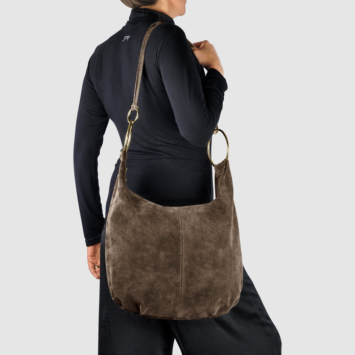 Italian Genuine Suede Hobo Bag | Belluno