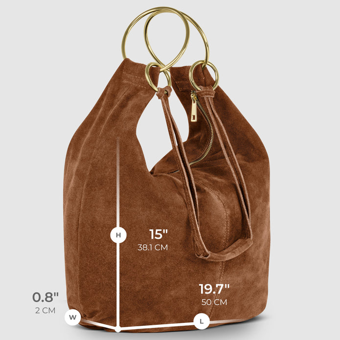 Italian Genuine Suede Hobo Bag | Belluno