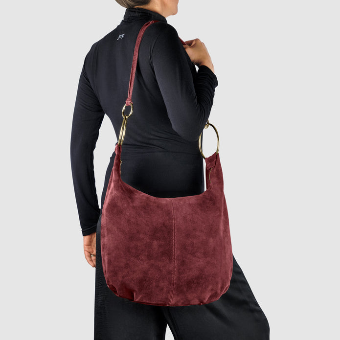 Italian Genuine Suede Hobo Bag | Belluno