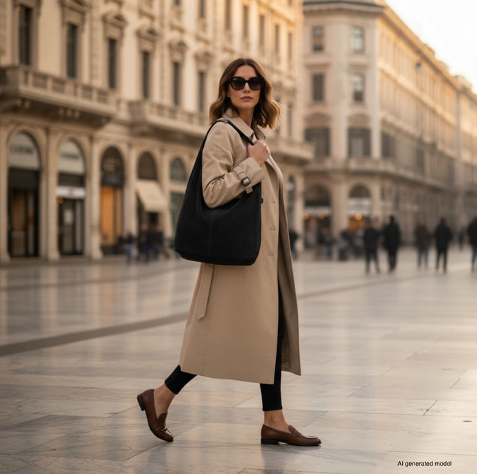 Italian Genuine Suede Hobo Bag | Palermo