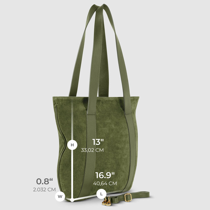 Italian Genuine Suede & Full-Grain Leather Tote Bag | Varese