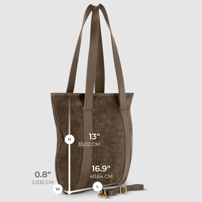 Italian Genuine Suede & Full-Grain Leather Tote Bag | Varese