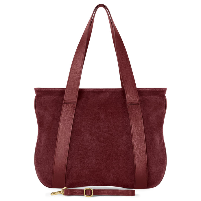 Italian Genuine Suede & Full-Grain Leather Tote Bag | Varese