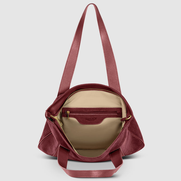Italian Genuine Suede & Full-Grain Leather Tote Bag | Varese