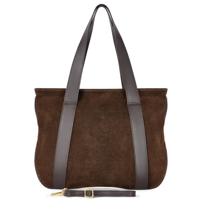 Italian Genuine Suede & Full-Grain Leather Tote Bag | Varese