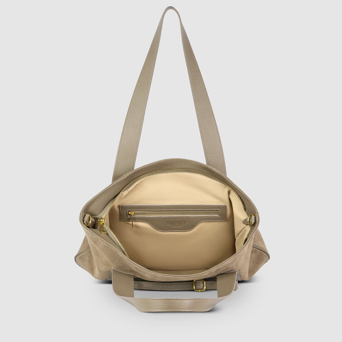 Italian Genuine Suede & Full-Grain Leather Tote Bag | Varese