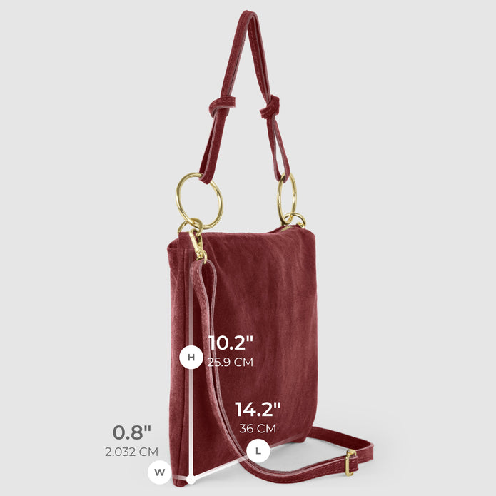 Italian Genuine Suede Shoulder Bag | Modena
