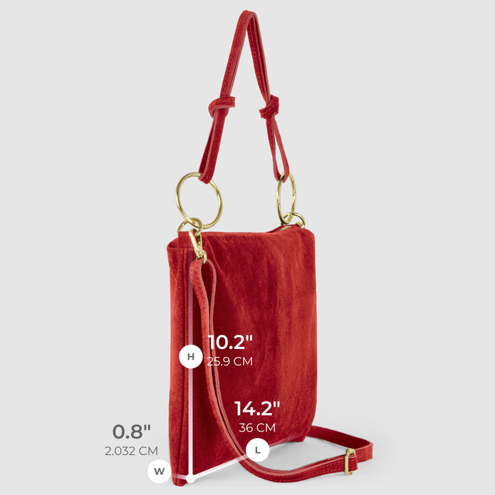 Italian Genuine Suede Shoulder Bag | Modena
