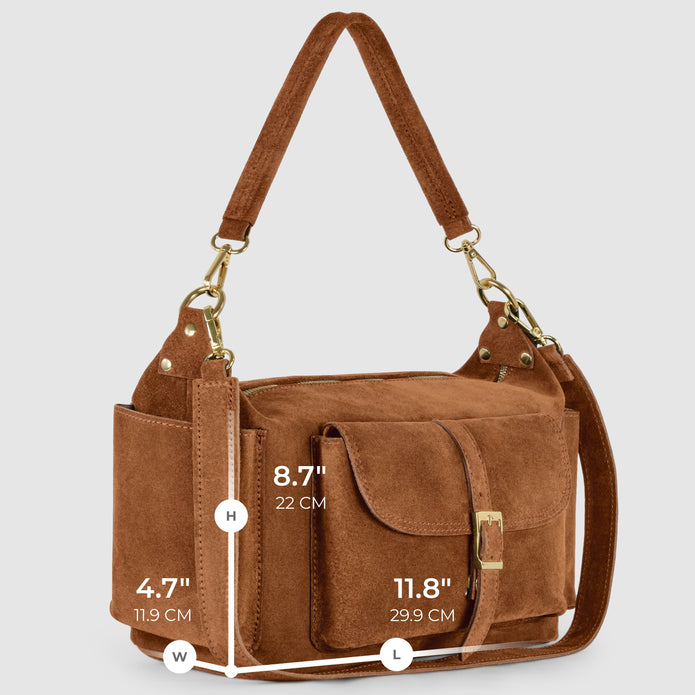 Italian Genuine Suede Shoulder Bag | Sondrio