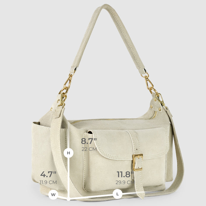 Italian Genuine Suede Shoulder Bag | Sondrio