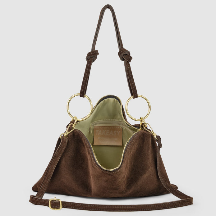Italian Genuine Suede Shoulder Bag | Modena