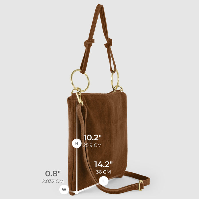 Italian Genuine Suede Shoulder Bag | Modena
