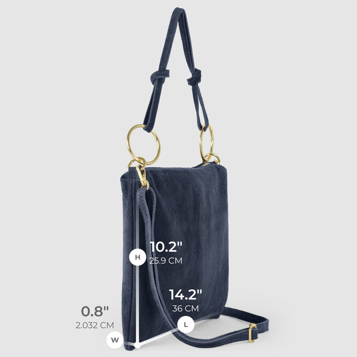 Italian Genuine Suede Shoulder Bag | Modena
