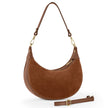 Italian Genuine Suede & Full-Grain Leather Shoulder Bag | Arezzo