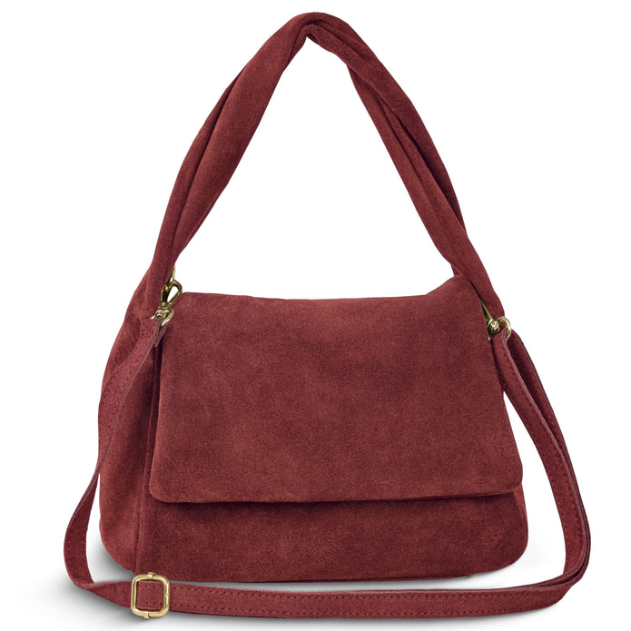 Italian Genuine Suede Top-Handle Bag | Ravenna