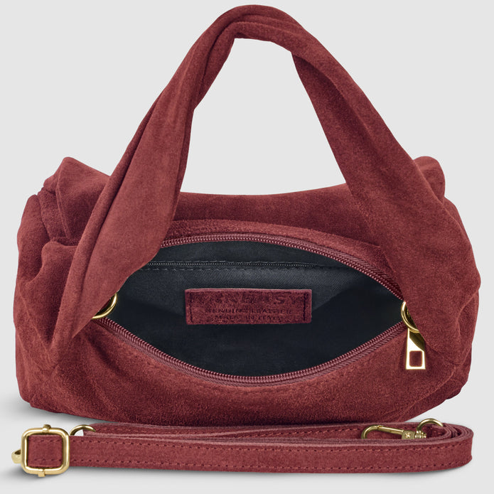 Italian Genuine Suede Top-Handle Bag | Ravenna