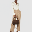 Italian Genuine Suede Top-Handle Bag | Ravenna