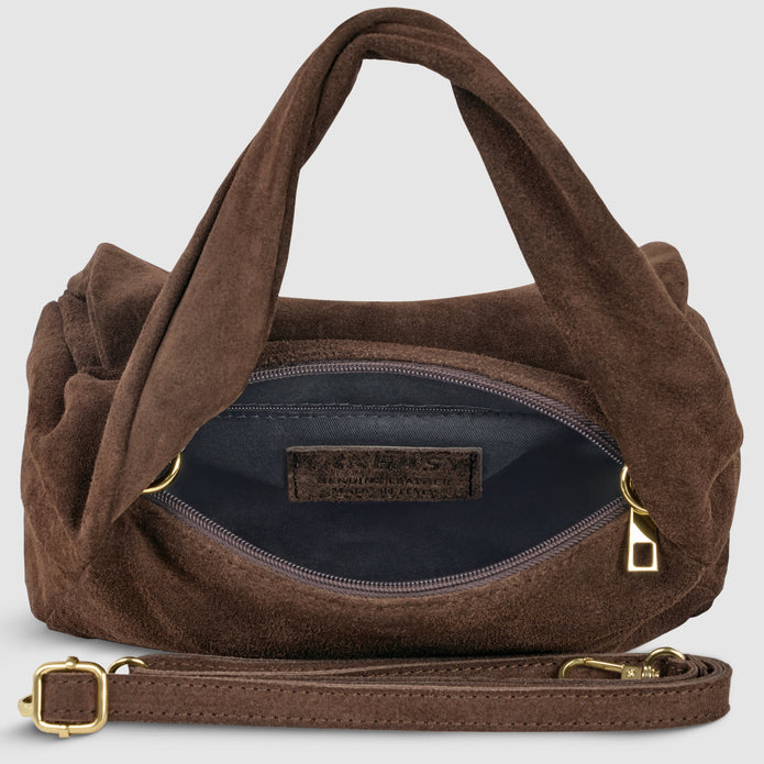 Italian Genuine Suede Top-Handle Bag | Ravenna