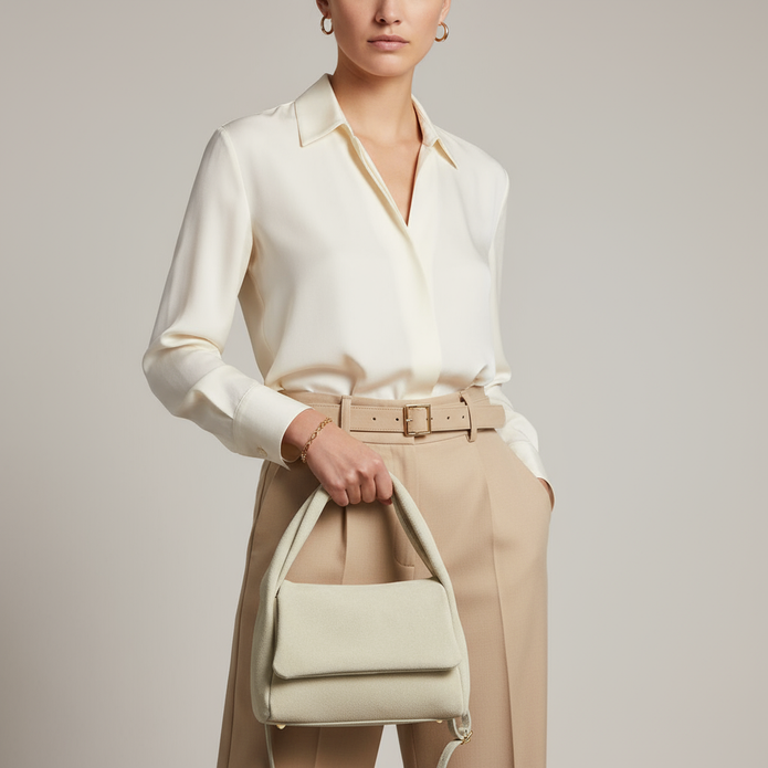 Italian Genuine Suede Top-Handle Bag | Ravenna
