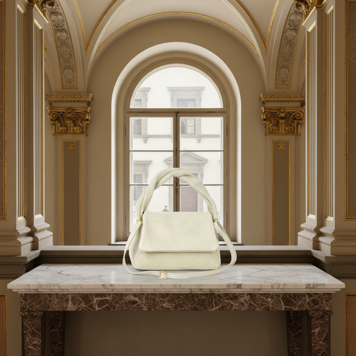 Italian Genuine Suede Top-Handle Bag | Ravenna