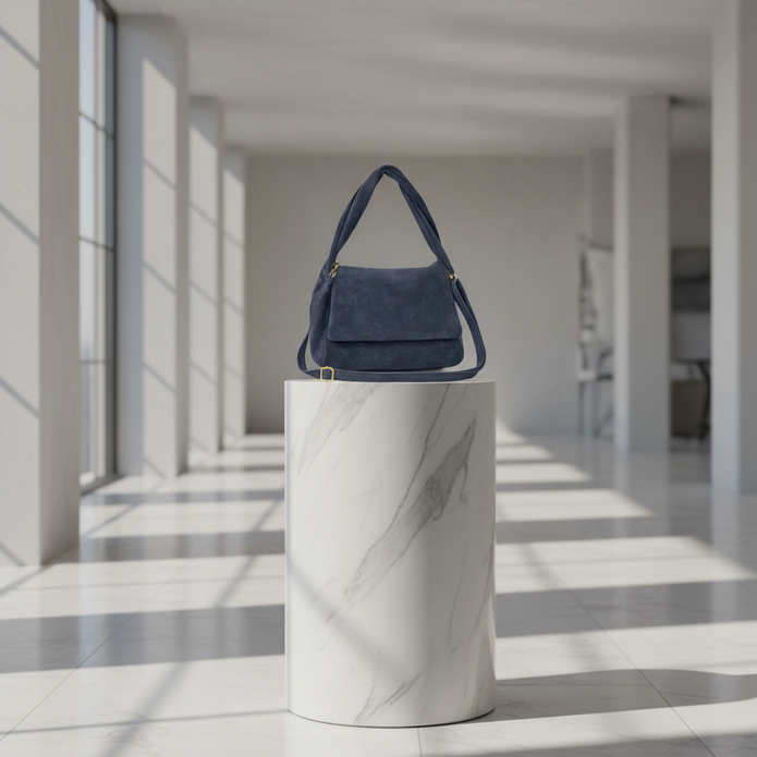 Italian Genuine Suede Top-Handle Bag | Ravenna