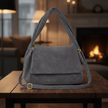 Italian Genuine Suede Top-Handle Bag | Ravenna