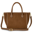 Italian Genuine Suede & Full-Grain Leather Top-Handle Bag | Alba