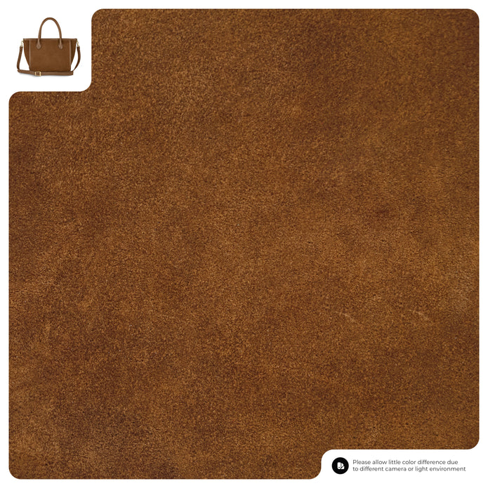 Italian Genuine Suede & Full-Grain Leather Top-Handle Bag | Alba