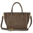 Italian Genuine Suede & Full-Grain Leather Top-Handle Bag | Alba