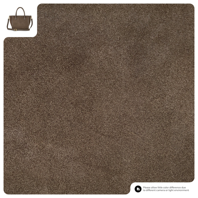 Italian Genuine Suede & Full-Grain Leather Top-Handle Bag | Alba
