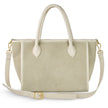 Italian Genuine Suede & Full-Grain Leather Top-Handle Bag | Alba