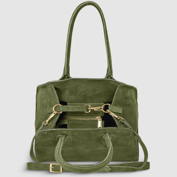 Italian Genuine Suede Top-Handle Bag | Novara