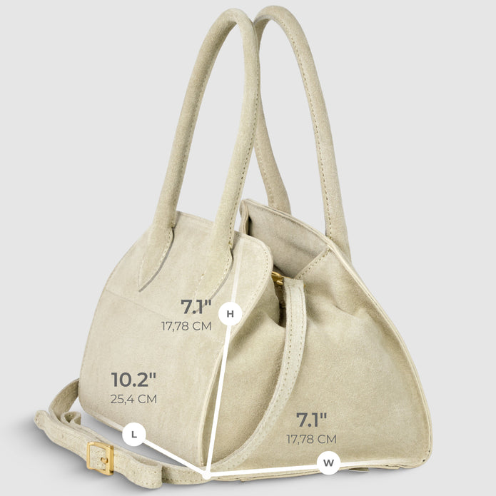 Italian Genuine Suede Top-Handle Bag | Novara